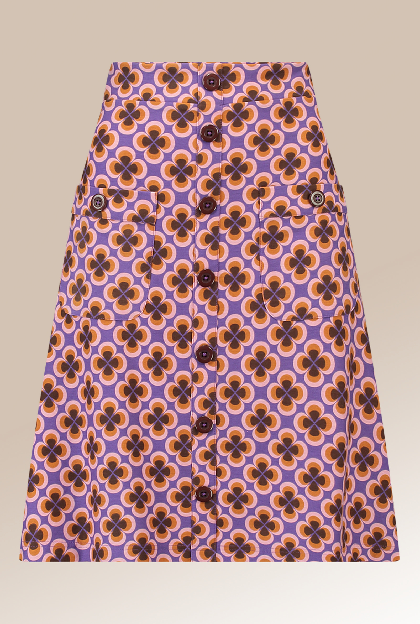Button Skirt Clover Purple
