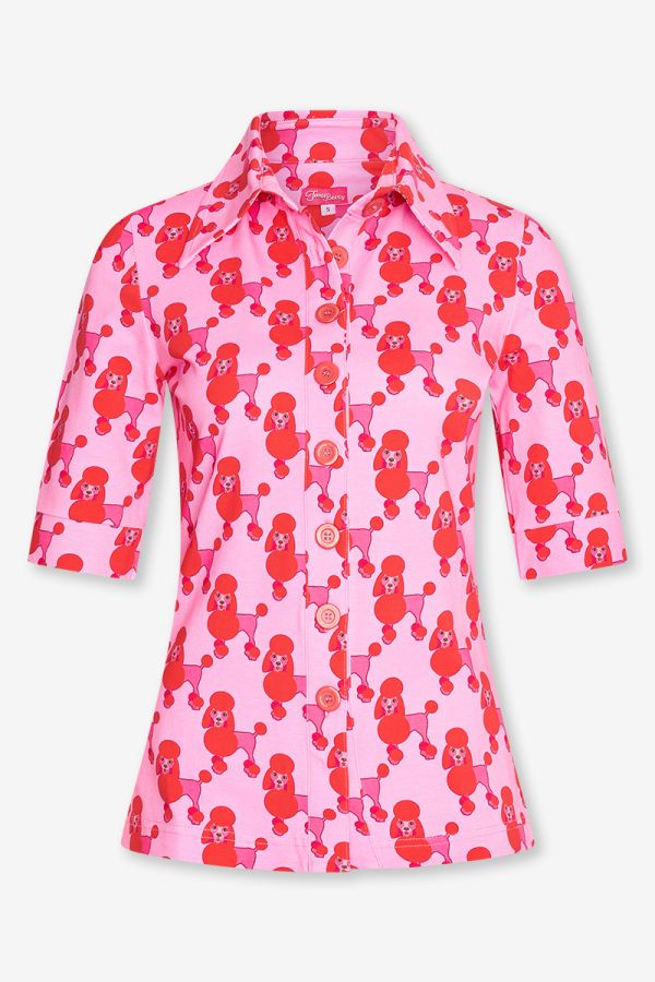Button Shirt Poodlelicious pink