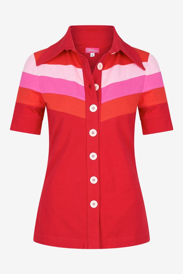 Button Shirt Stripes red   