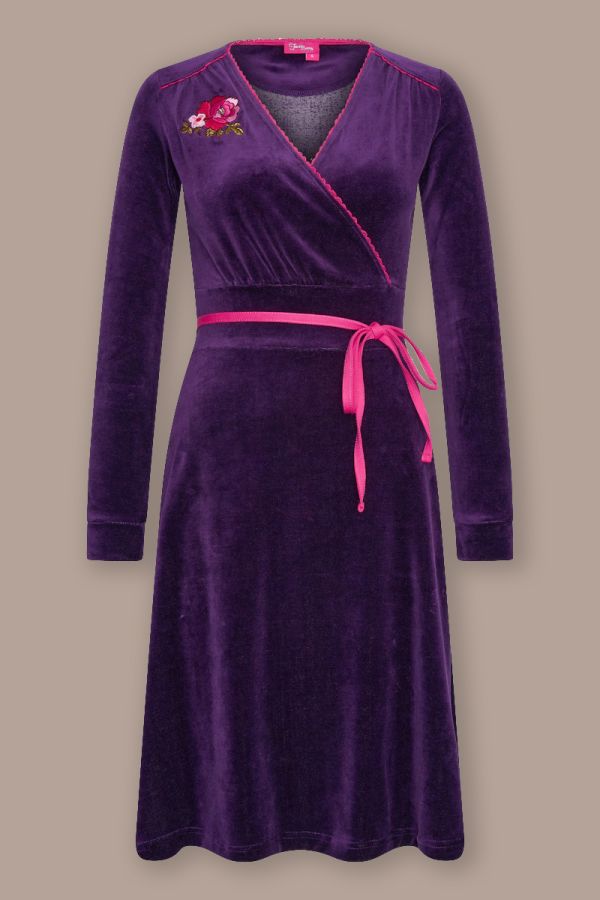 Dress Swirly Velvet Purple