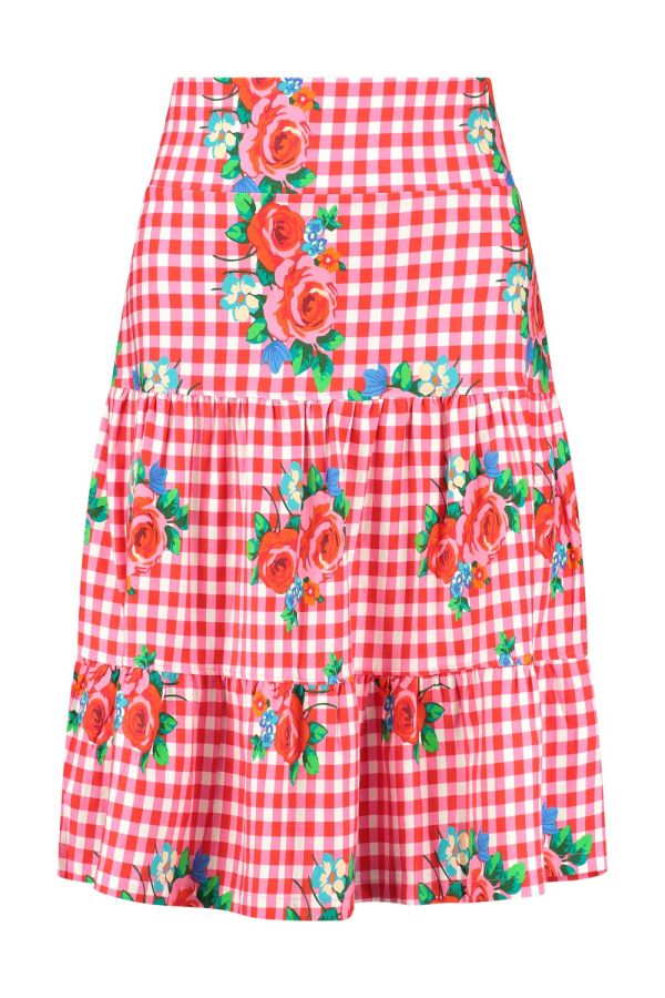 Ruffle skirt Cottage Rose Red 