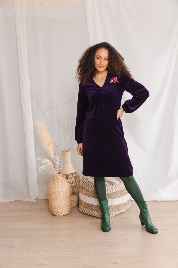 Dress Sandra Velvet Purple