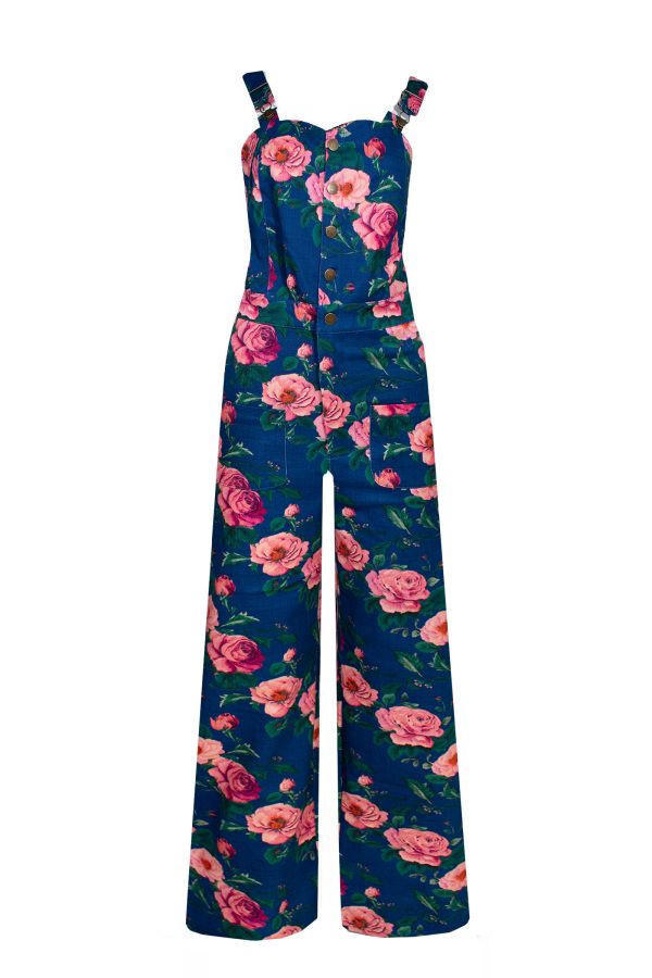 Dungaree Denim Shabby Rose blue