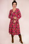 Dress Swirly midi Burlap Roses